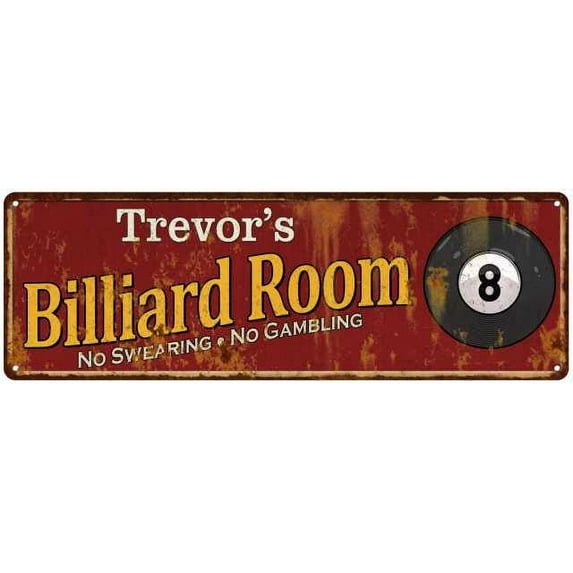 Trevor's Billiard Room Red Sign Game Room Pool 6x18 106180008356
