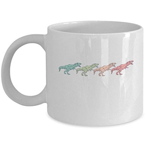 Dinosaur 11 oz Coffee Mug - Trex White Ceramic Gift