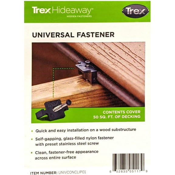 Trex Hideaway Plastic Fasteners with Screws - Box of 90