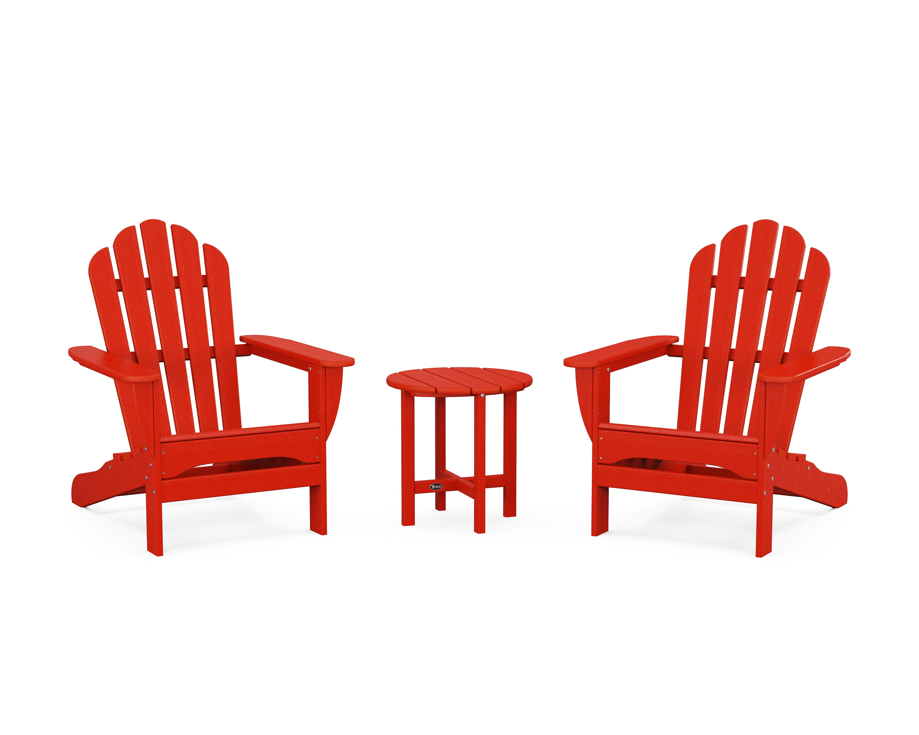 Trex Outdoors 3-Piece Monterey Bay Outdoor Adirondack Set in Sunset Red