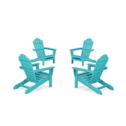 Trex Outdoor Furniture 4-Piece Monterey Bay Adirondack Chair Conversation Set in Aruba
