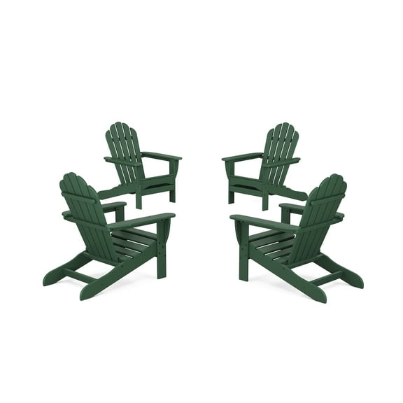 Trex Outdoor Furniture 4-Piece Monterey Bay Adirondack Chair Conversation Set in Rainforest Canopy