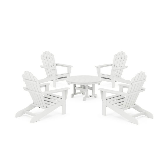 Trex Outdoor Furniture 5-Piece Monterey Bay Adirondack Chair Conversation Group in Classic White