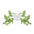 thumbnail image 1 of Trex Outdoor Furniture 5-Piece Monterey Bay Adirondack Conversation Set with Fire Pit Table in Lime, 1 of 1