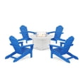 thumbnail image 1 of Trex Outdoor Furniture 5-Piece Monterey Bay Adirondack Conversation Set with Fire Pit Table in Pacific Blue, 1 of 1