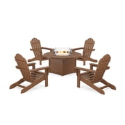 Trex Outdoor Furniture 5-Piece Monterey Bay Adirondack Conversation Set with Fire Pit Table in Tree House