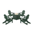 thumbnail image 1 of Trex Outdoor Furniture 5-Piece Monterey Bay Folding Adirondack Conversation Set with Fire Pit Table in Rainforest Canopy, 1 of 1