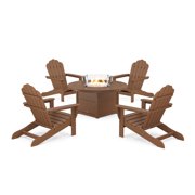 Trex Outdoor Furniture 5-Piece Monterey Bay Oversized Adirondack Conversation Set with Fire Pit Table in Tree House