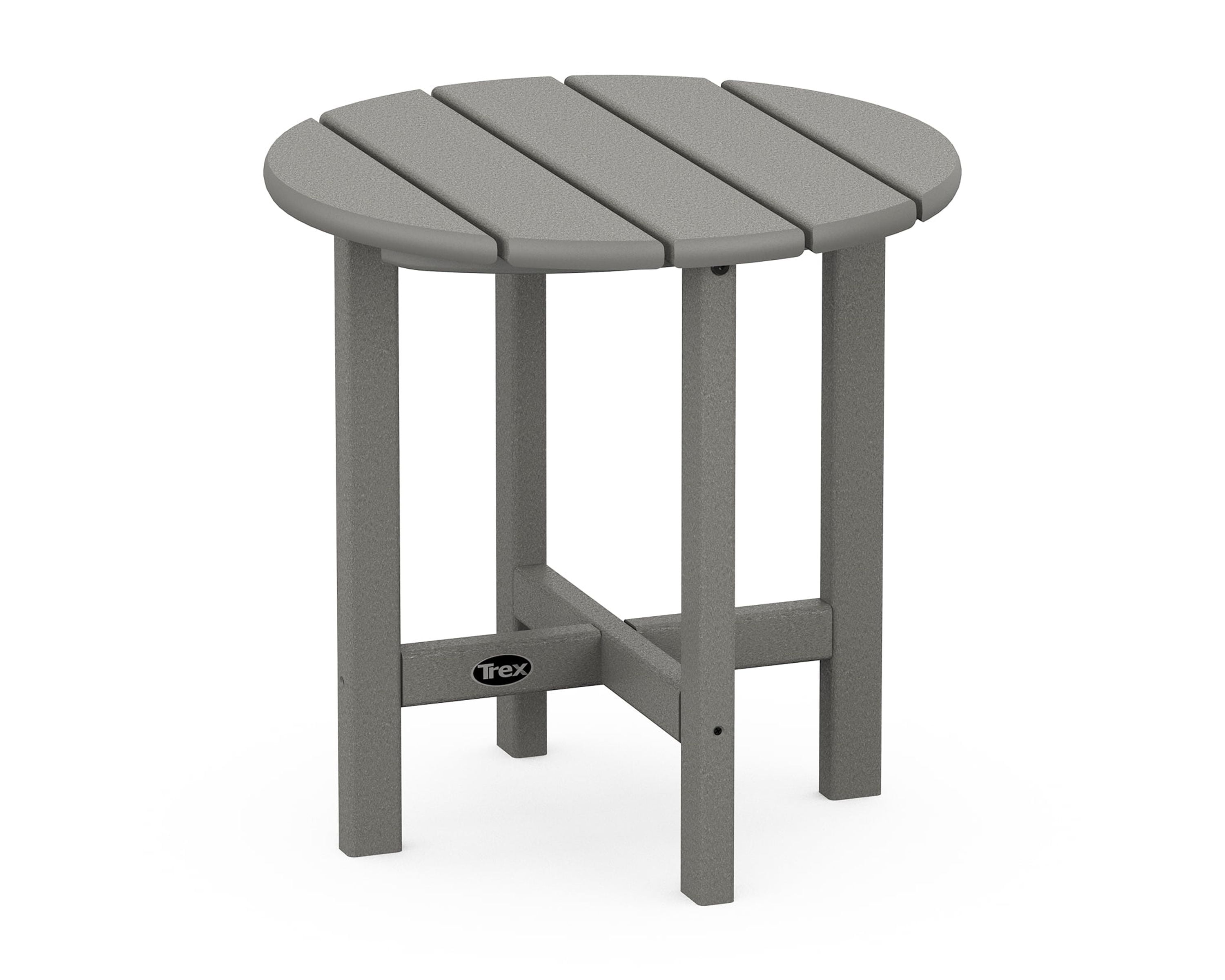 Cape Cod Round 18" Gray Recycled Plastic Side Table