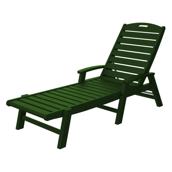 Trex Outdoor Furniture Recycled Plastic Yacht Club Chaise with Arms - Stackable