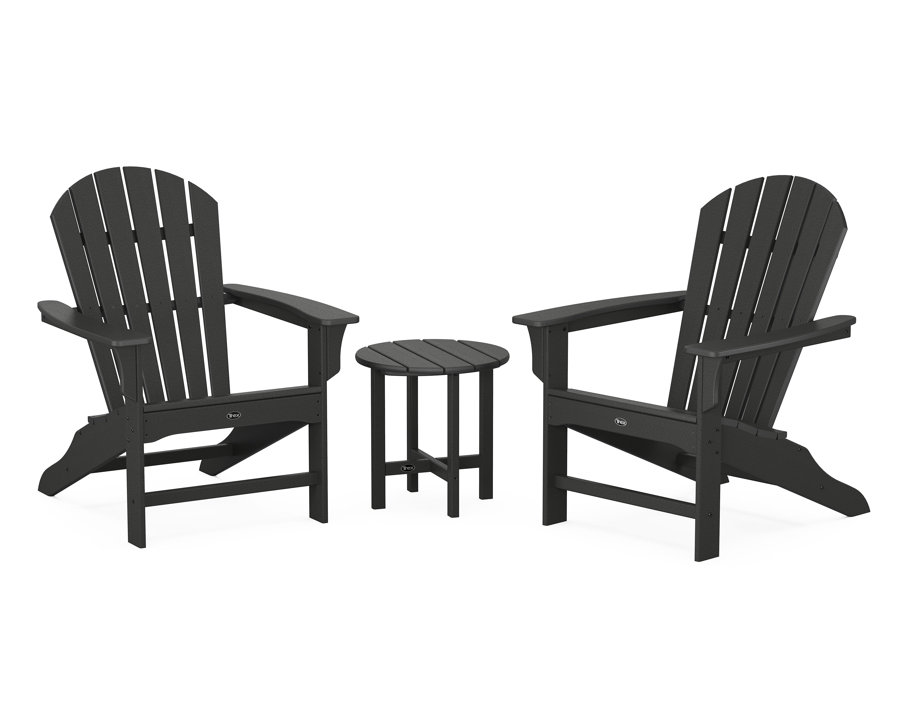 Charcoal Black 3-Piece HDPE Adirondack Set with Side Table