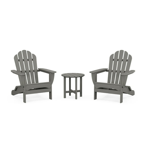 Trex Outdoors 3-Piece Monterey Bay Folding Outdoor Adirondack Set in Stepping Stone