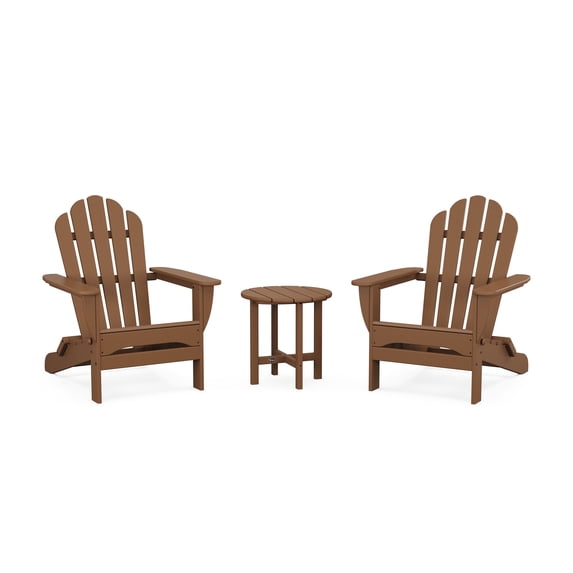 Trex Outdoors 3-Piece Monterey Bay Folding Outdoor Adirondack Set in Tree House