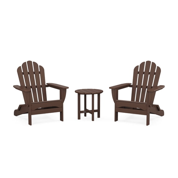 Trex Outdoors 3-Piece Monterey Bay Folding Outdoor Adirondack Set in Vintage Lantern