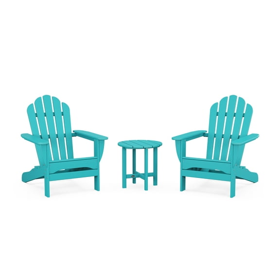 Trex Outdoors 3-Piece Monterey Bay Outdoor Adirondack Set in Aruba