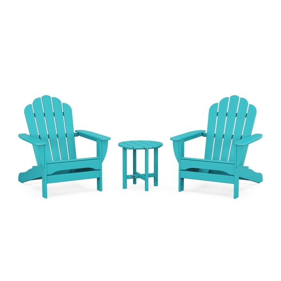 Trex Outdoors 3-Piece Monterey Bay Oversized Outdoor Adirondack Set in Aruba