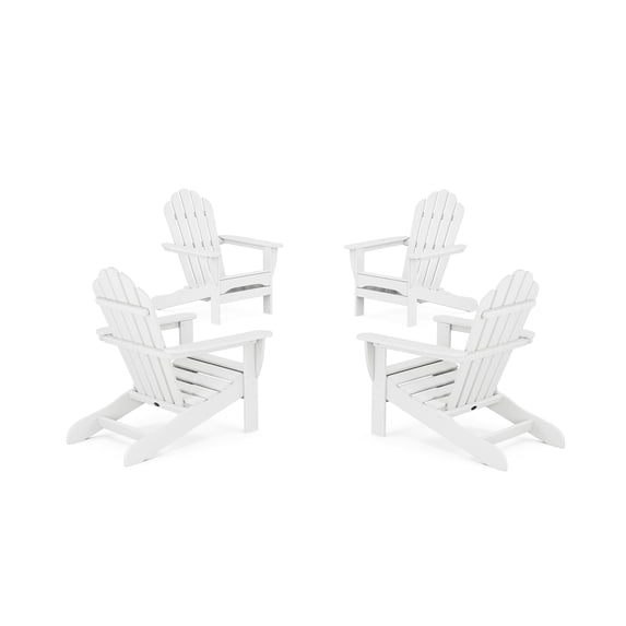 Trex Outdoors 4-Piece Monterey Bay Outdoor Adirondack Chair Conversation Set in Classic White