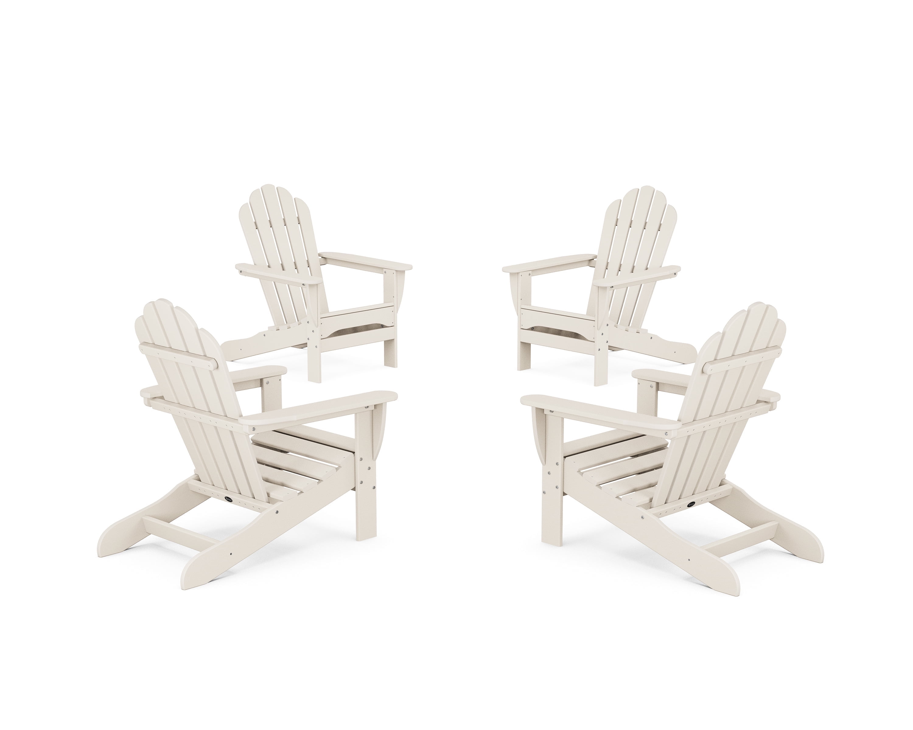 Trex Outdoors 4-Piece Monterey Bay Outdoor Adirondack Chair Conversation Set in Sand Castle