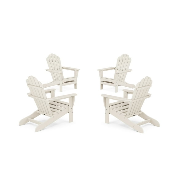 Trex Outdoors 4-Piece Monterey Bay Outdoor Adirondack Chair Conversation Set in Sand Castle