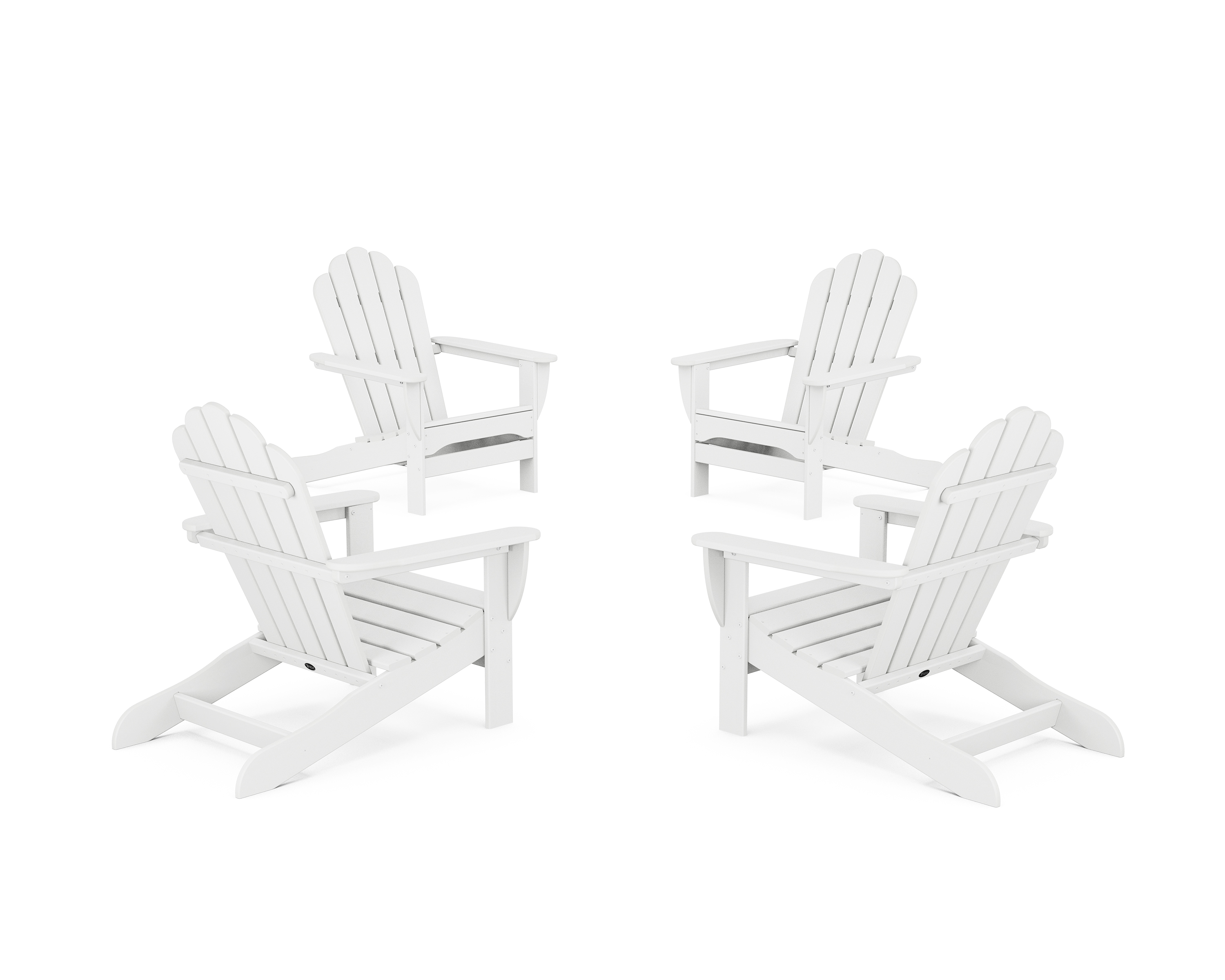 Trex Outdoors 4-Piece Monterey Bay Oversized Outdoor Adirondack Chair Conversation Set in Classic White