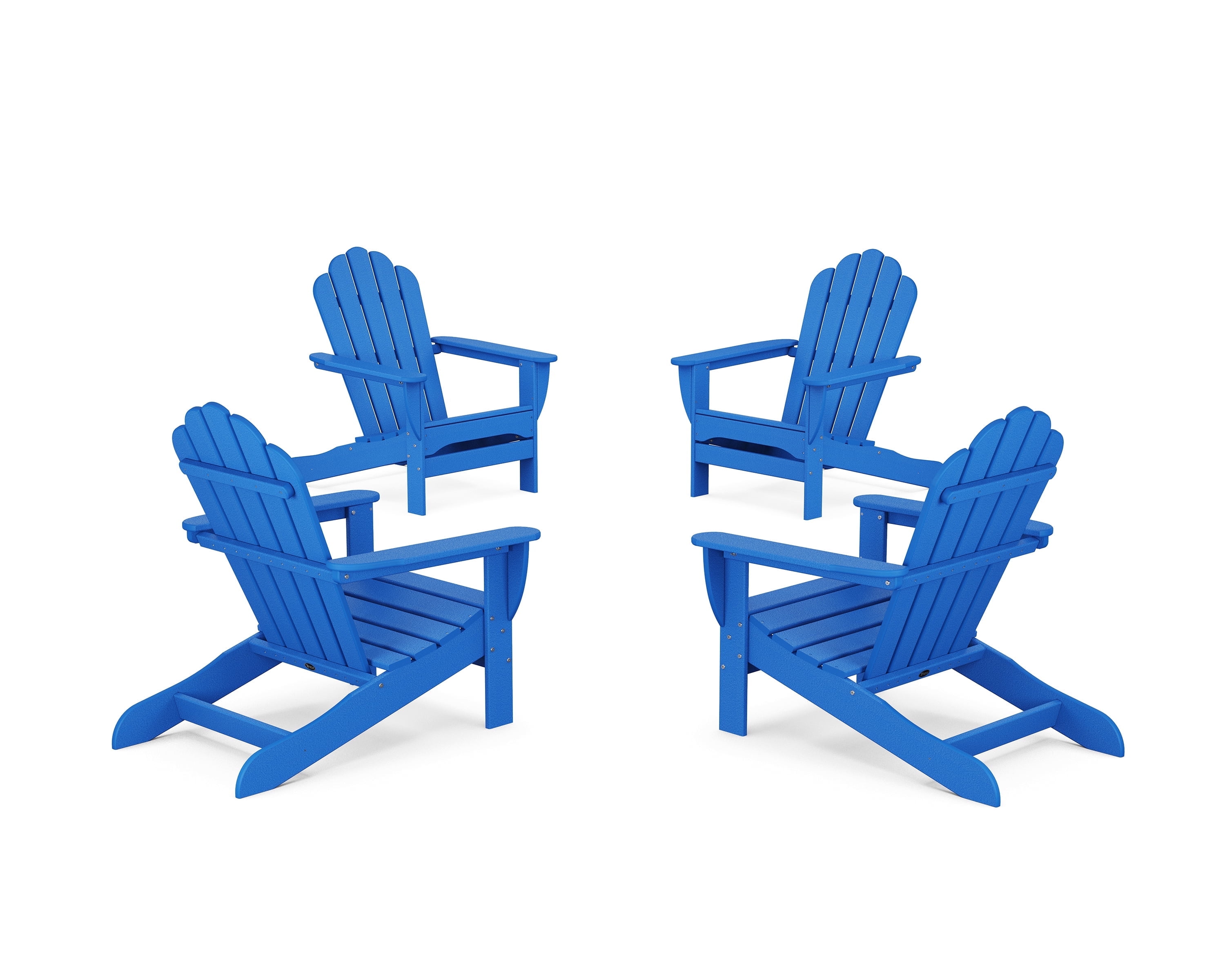 Trex Outdoors 4-Piece Monterey Bay Oversized Outdoor Adirondack Chair Conversation Set in Pacific Blue