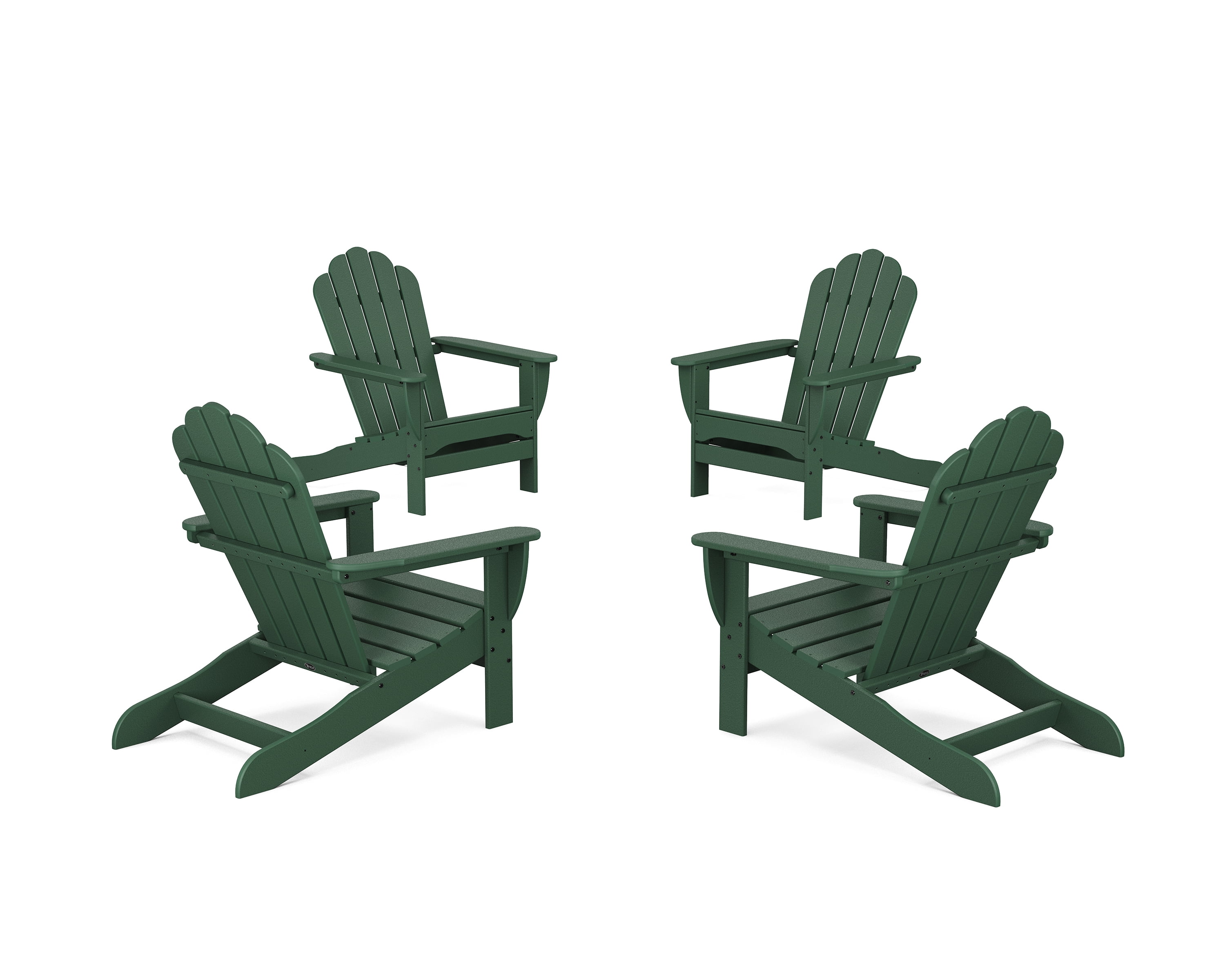 Trex Outdoors 4-Piece Monterey Bay Oversized Outdoor Adirondack Chair Conversation Set in Rainforest Canopy