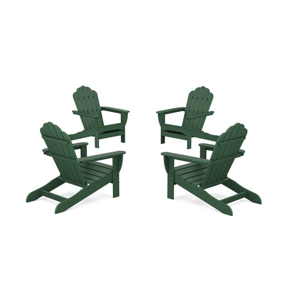 Trex Outdoors 4-Piece Monterey Bay Oversized Outdoor Adirondack Chair Conversation Set in Rainforest Canopy