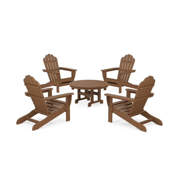 Trex Outdoors 5-Piece Monterey Bay Folding Outdoor Adirondack Chair Conversation Group in Tree House