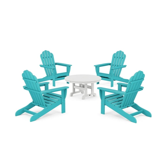 Trex Outdoors 5-Piece Monterey Bay Outdoor Adirondack Chair Conversation Group in Aruba