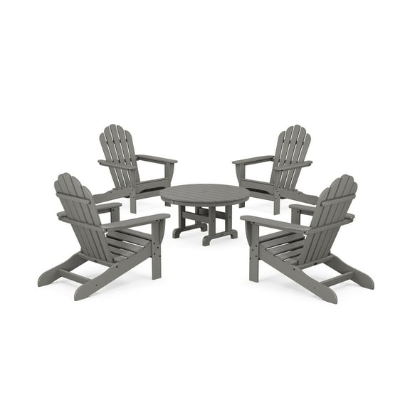 Trex Outdoors 5-Piece Monterey Bay Oversized Outdoor Adirondack Chair Conversation Group in Stepping Stone