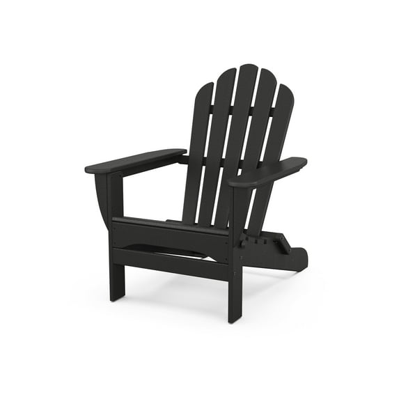 Trex Outdoors Monterey Bay Folding Outdoor Adirondack Chair in Charcoal Black