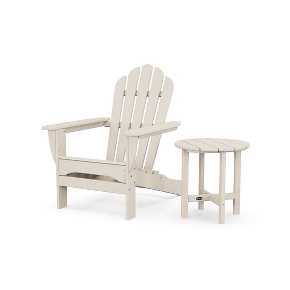 Trex Outdoors Monterey Bay Outdoor Adirondack Chair with Side Table in Sand Castle