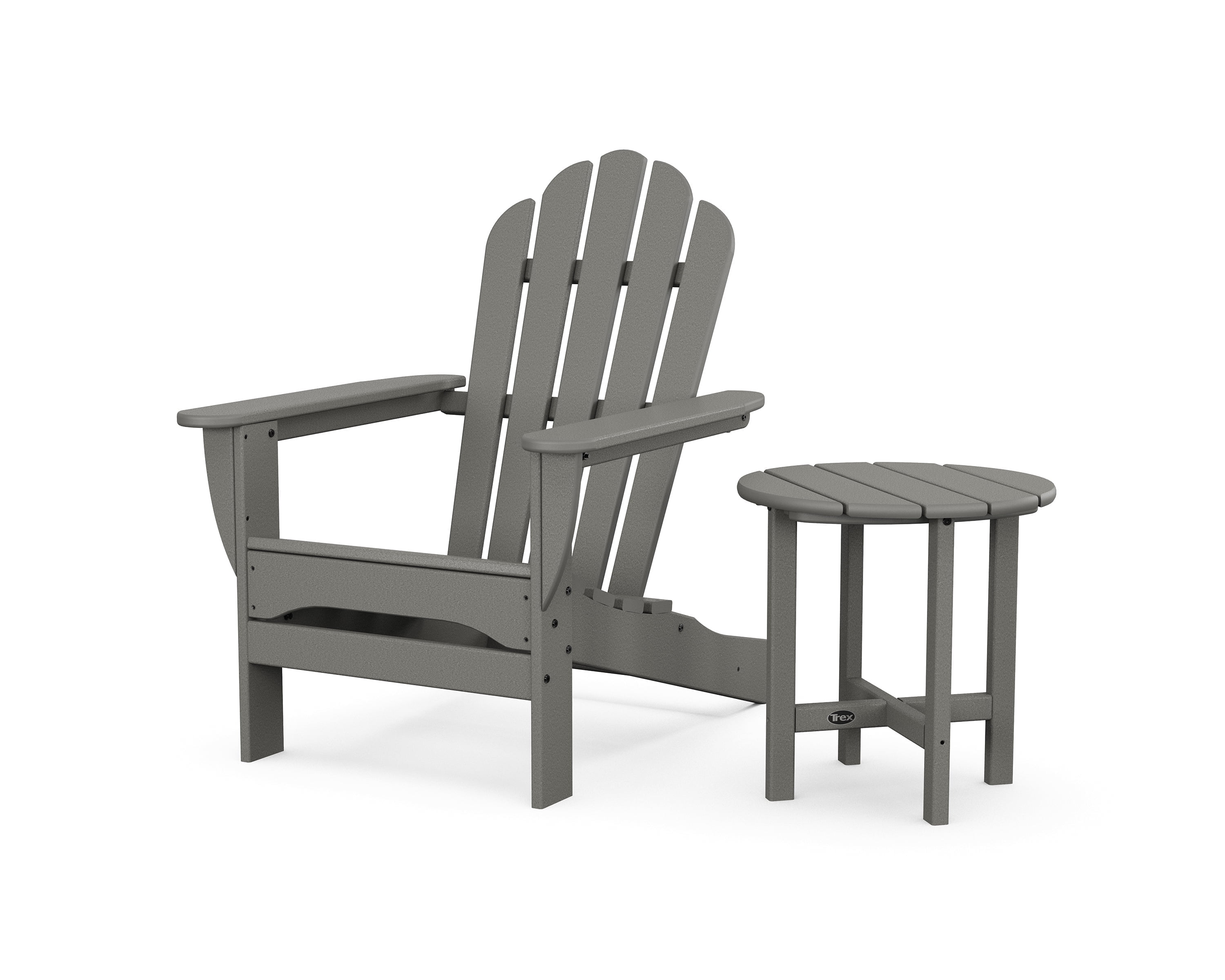 Trex Outdoors Monterey Bay Outdoor Adirondack Chair with Side Table in Stepping Stone