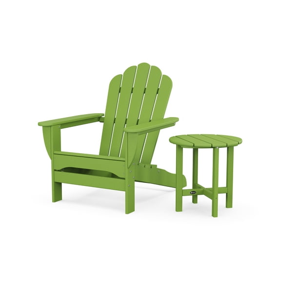 Trex Outdoors Monterey Bay Oversized Outdoor Adirondack Chair with Side Table in Lime