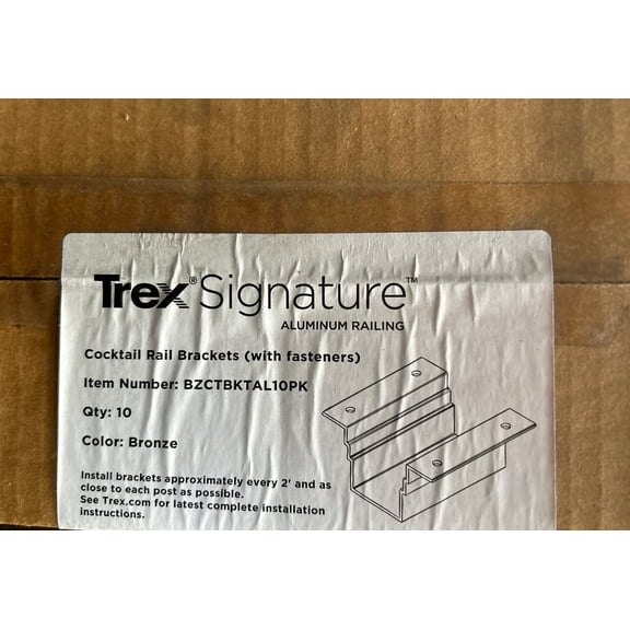 Trex Signature Bronze BZCTBKTAL10PK Cocktail Rail Brackets 10 Pack