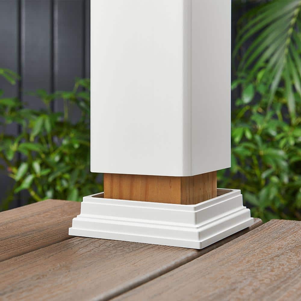 Classic White Composite Deck Post Sleeve Skirt