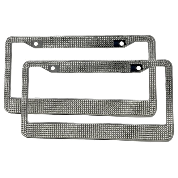 TrexNYC Bling License Plate Frames - Front and Rear Set of Dazzling License Plate Holder with Bling, 2 Packs
