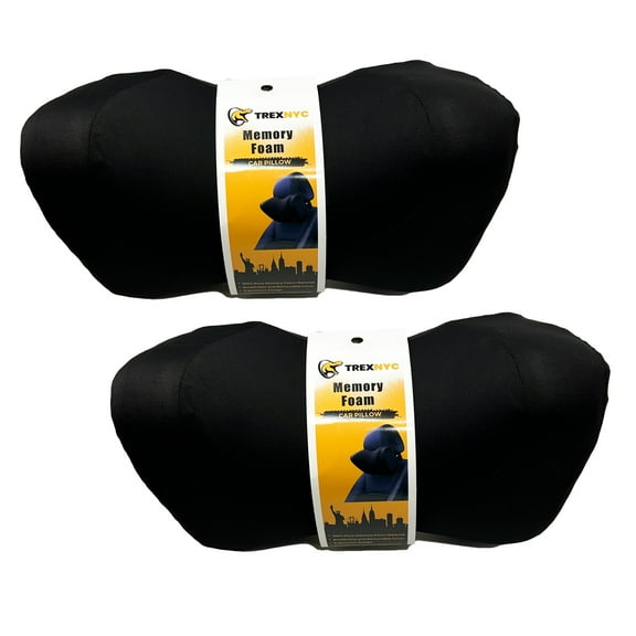 TrexNYC Car Pillow with Neck Support - Car Headrest pillow - Car Neck Pillow for Driving, 2 PACKS