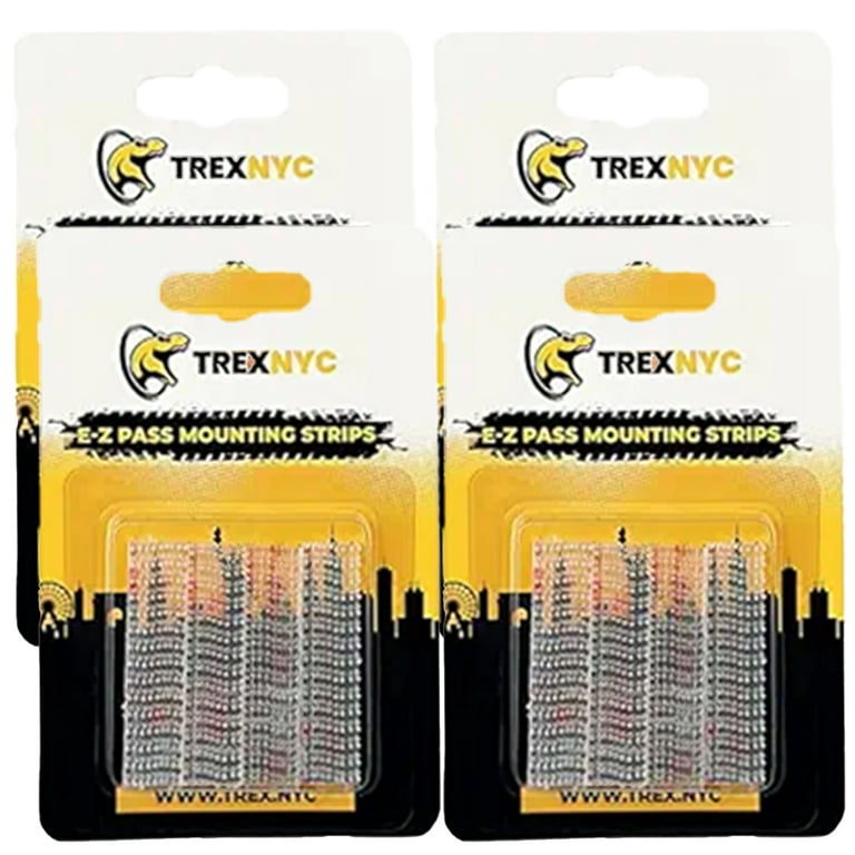 TrexNYC EZ Pass Mounting Strips, Heavy-Duty EZPass/IPass/Toll Pass Mounting  Strips, Peel and Stick Adhesive Strips Dual Lock Tape