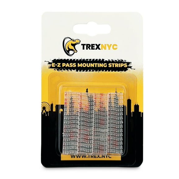 T-Rex Grilles TrexNYC EZ Pass Strips Easy Installation Mounting Tapes with Toll Pass, Clear