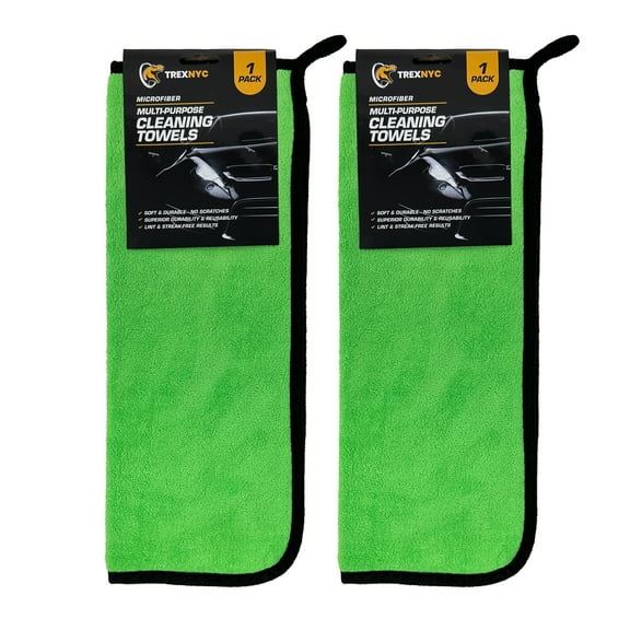 TrexNYC Microfiber Cleaning Towels, Soft & Durable Cleaning Towel - No Scratches, Superior Durability - Ideal for Cars and Housekeeping, 3 Count, 2 Packs