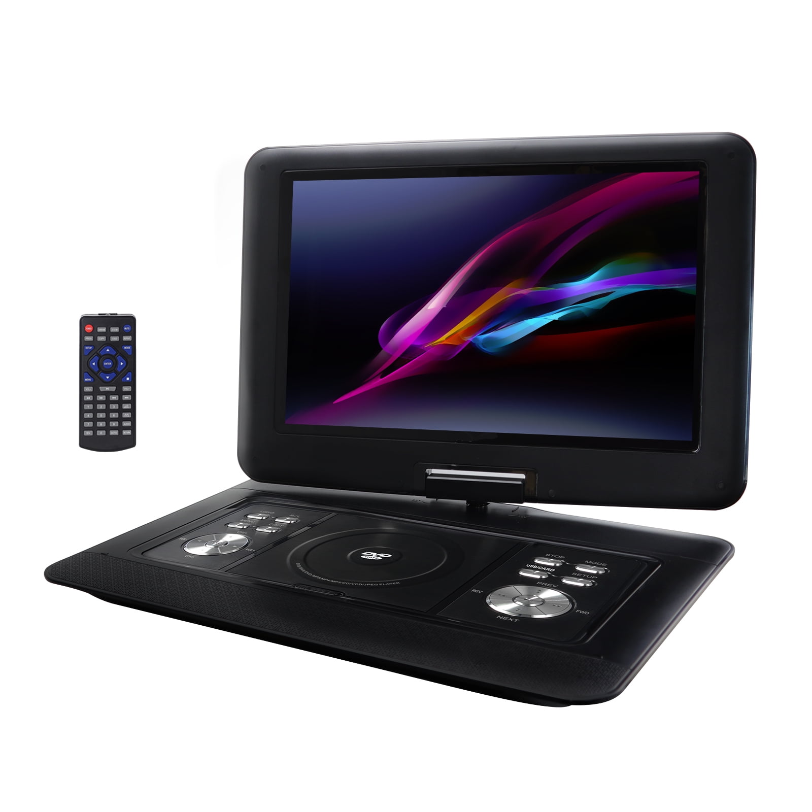 onn. 10 Portable DVD/Media Player Kit with extended 5 hr. Battery, Black,  100093889