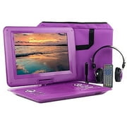 Trexonic 13.3 Portable DVD Player with USB/HD/AV Inputs, Purple