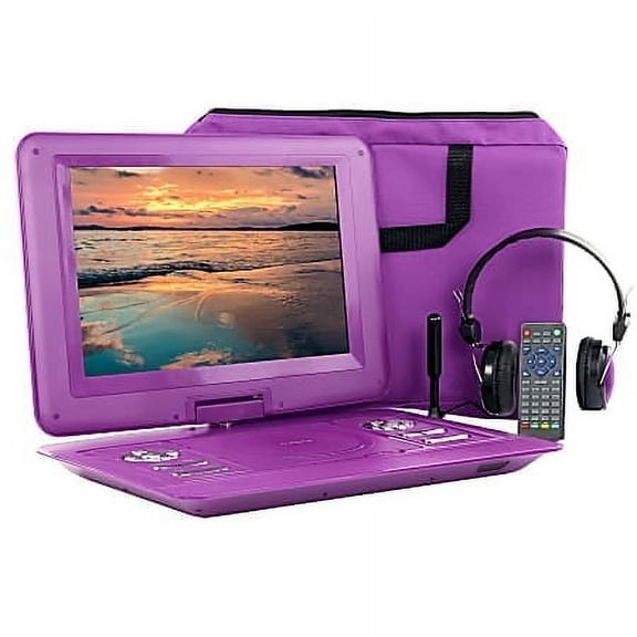 Trexonic 13.3" Portable DVD Player with USB/HD/AV Inputs, Purple