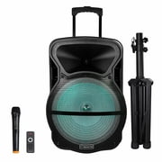 Trexonic 15 Inch Portable Bluetooth Speaker and Tripod Stand in Black