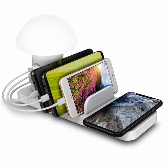 Trexonic 3-in-1 Desk Organizer with Wireless Charging Station & Reading Light