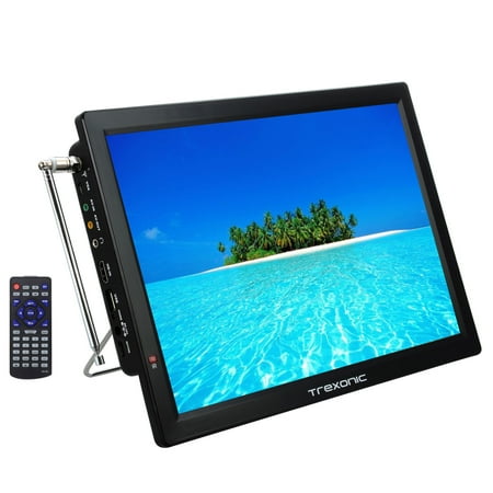 Trexonic Elite Entertainment TOGO Portable Rechargeable 14" LED TV With HDMI, SD/MMC, USB, VGA, AV In/Out And Built-in Digital Tuner