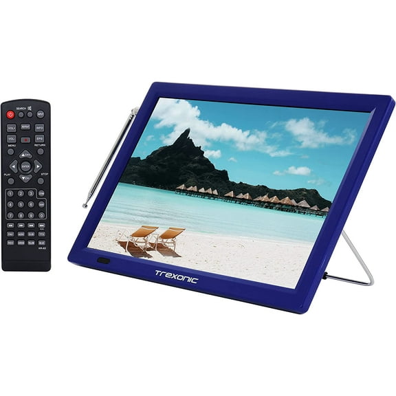 Trexonic Portable Rechargeable 14 Inch LED TV with HDMI, SD/MMC, USB, VGA, AV In/Out and Built-in Digital Tuner