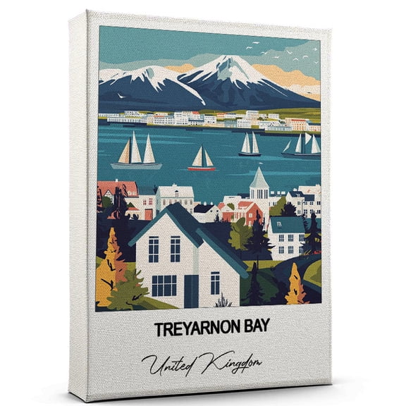Treyarnon Bay Travel Canvas Wall Art – Beautiful Travel Decor for Bedroom, Office United Kingdom Canvas Print – Serene and Scenic Wall Decor Gift for Travel Lovers