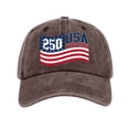 thumbnail image 1 of Trgacdwlo 1776-2026 250 Anniversary USA Hat Unisex Embroidered Adjustable Patriotic Hat Freedom Distressed Retro Baseball Caps Brown, 1 of 5